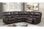 Ramsey Brown Leather-Look Reclining Sectional, M6053