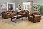 Hunter Chenille Wildlife Pattern & Leather-Look Poly Sofa