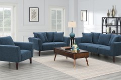 Percy Blue Sofa, Loveseat & Chair, U5311
