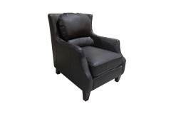 Garnett Black Leather-Look Accent Chair, ACL522