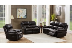 Marco Black Leather Reclining Sofa, Loveseat & Chair, ML7641 - LIMITED SUPPLY