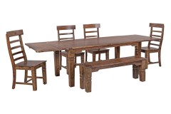 Tahoe Harvest Dining Table With Extensions, Chairs & Bench, SBA-9039H