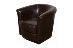 Marvel Chocolate Brown Leather-Look Swivel Accent Chair by Porter Designs