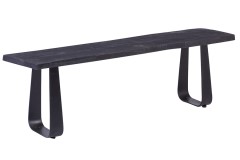 Crossover Black Mango Wood Dining Bench With Different Bases by Porter Designs